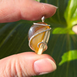 Carnelian Agate Pendant – Tension Wrapped in Sterling Silver