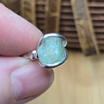 Seafoam Green Aquamarine Ring sz 5.5 – Sterling Silver Natural Crystal