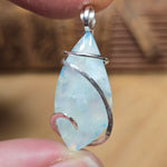 Sky Plume & Aurora Opal Triplet Pendant – Cloudlight in Sterling Silver