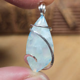 Sky Plume & Aurora Opal Triplet Pendant – Cloudlight in Sterling Silver