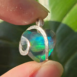 Aurora Opal Dark Heart Pendant – Sterling Silver Pendant