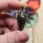 Indonesian Marcasite Plume Agate Pendant – Hand-Cut Double Point