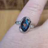 Koroit Yowah Nut Boulder Opal Ring Size 8.5 – Sterling Silver