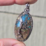 Tree of Life Pendant – Aurora Opal + Moss Agate Doublet in Sterling Silver