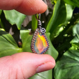 Double Sided Faceted Fiery Aurora Opal Pendant In Antiqued Sterling Silver - Rock Your World 