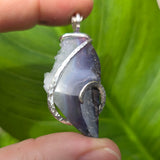 Purple Red Agate Crystal Pendant – Sterling Silver One-of-a-Kind