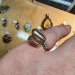 Rough Watermelon Tourmaline Crystal Ring in Sterling Silver Ring Sz 6