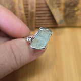 Aquamarine Sterling Silver Ring Size 7.5 – Raw Natural Crystal
