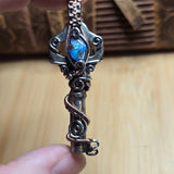Boulder Opal Keepers Key – Sterling Silver + 14kt Rose Gold Fill