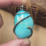 Desert Sky Blue Vintage Turquoise Pendant – Sterling Silver - Rock Your World 