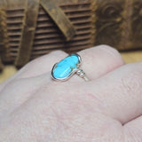 Natural Turquoise Ring Size 10.5 – Arizona Stone in Sterling Silver