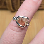 Raw Oregon Sunstone Ring with Schiller sz 6 - Sterling Silver