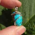 Sky Blue Turquoise with Red-Brown Matrix Pendant – Sterling Silver