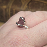 Raw Pink Tourmaline Ring sz 10 - Sterling Silver