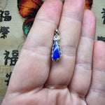 Electric Blue Boulder Opal Pendant in Sterling Silver