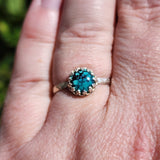 Natural Turquoise Ring Size 10.25 – Sterling Silver with Black Spiderweb Matrix