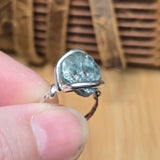 Raw Blue Zircon Ring sz 5.5 Sterling Silver – Natural Crystal Brilliance