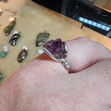 Melody Stone Super Seven Amethyst Crystal Ring in Sterling Silver Sz 7