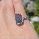 Raw Iolite Crystal Ring sz 6.5 Sterling Silver – Blue to Grey Pleochroic Shift