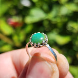 Natural Turquoise Ring sz 8.75 – Eclipse Blue-to-Green Cab in Sterling Silver