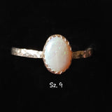 Oval Australian Precious Opal Ring in Sterling Silver Various Sizes