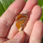 Carnelian Agate Pendant – Tension Wrapped in Sterling Silver