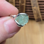Seafoam Green Aquamarine Ring sz 5.5 – Sterling Silver Natural Crystal
