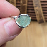 Seafoam Green Aquamarine Ring sz 5.5 – Sterling Silver Natural Crystal