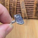 Raw Iolite Crystal Ring sz 6.5 Sterling Silver – Blue to Grey Pleochroic Shift