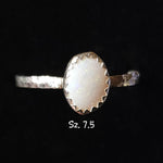 Oval Australian Precious Opal Ring in Sterling Silver Various Sizes