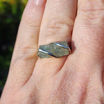 Raw Aquamarine Crystal Ring in Sterling Silver Sz 10.25