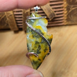 Marcasite in Yellow Agate Pendant – Sunlit Storm in Sterling Silver
