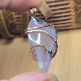 Purple Agate + Citrine Crystal Pendant – 14K Rose Gold Fill