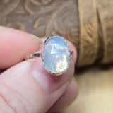 5ct Rose Cut Lavender Moon Quartz Ring sz 7.5 – Sterling Silver
