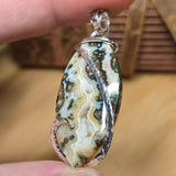 River Jasper Pendant – Forest Current in Sterling Silver