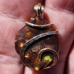 Mexican Fire Agate Pendant in 14ktYellow Gold Fill