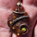 Mexican Fire Agate Pendant in 14ktYellow Gold Fill