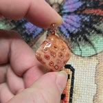 Carnelian Fossil Coral Pendant with Quartz Druzy – Ancient Geode Necklace