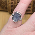 Raw Iolite Crystal Ring sz 6.5 Sterling Silver – Blue to Grey Pleochroic Shift