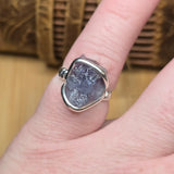 Raw Iolite Crystal Ring sz 6.5 Sterling Silver – Blue to Grey Pleochroic Shift