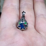 Petite Elven Aurora Opal Pendant In Sterling Silver