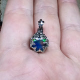 Petite Elven Aurora Opal Pendant In Sterling Silver