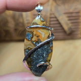 Marcasite in Carnelian Agate Pendant – Desert Ember in Sterling Silver