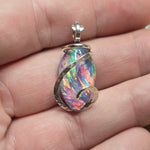Large Marquis Aurora Opal Pendant – Sterling Silver