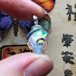 Faceted Rainbow Aurora Opal Pendant In Hammered Sterling Silver with 20 Inch Chain - Rock Your World 