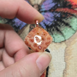 Carnelian Fossil Coral Pendant with Quartz Druzy – Ancient Geode Necklace