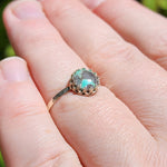 Natural Turquoise Ring Size 9 – Wintergreen Blue + Grey Chert in Sterling Silver