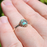 Natural Turquoise Ring Size 9 – Wintergreen Blue + Grey Chert in Sterling Silver