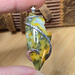 Marcasite in Yellow Agate Pendant – Sunlit Storm in Sterling Silver