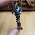 Boulder Opal Keepers Key – Sterling Silver + 14kt Rose Gold Fill